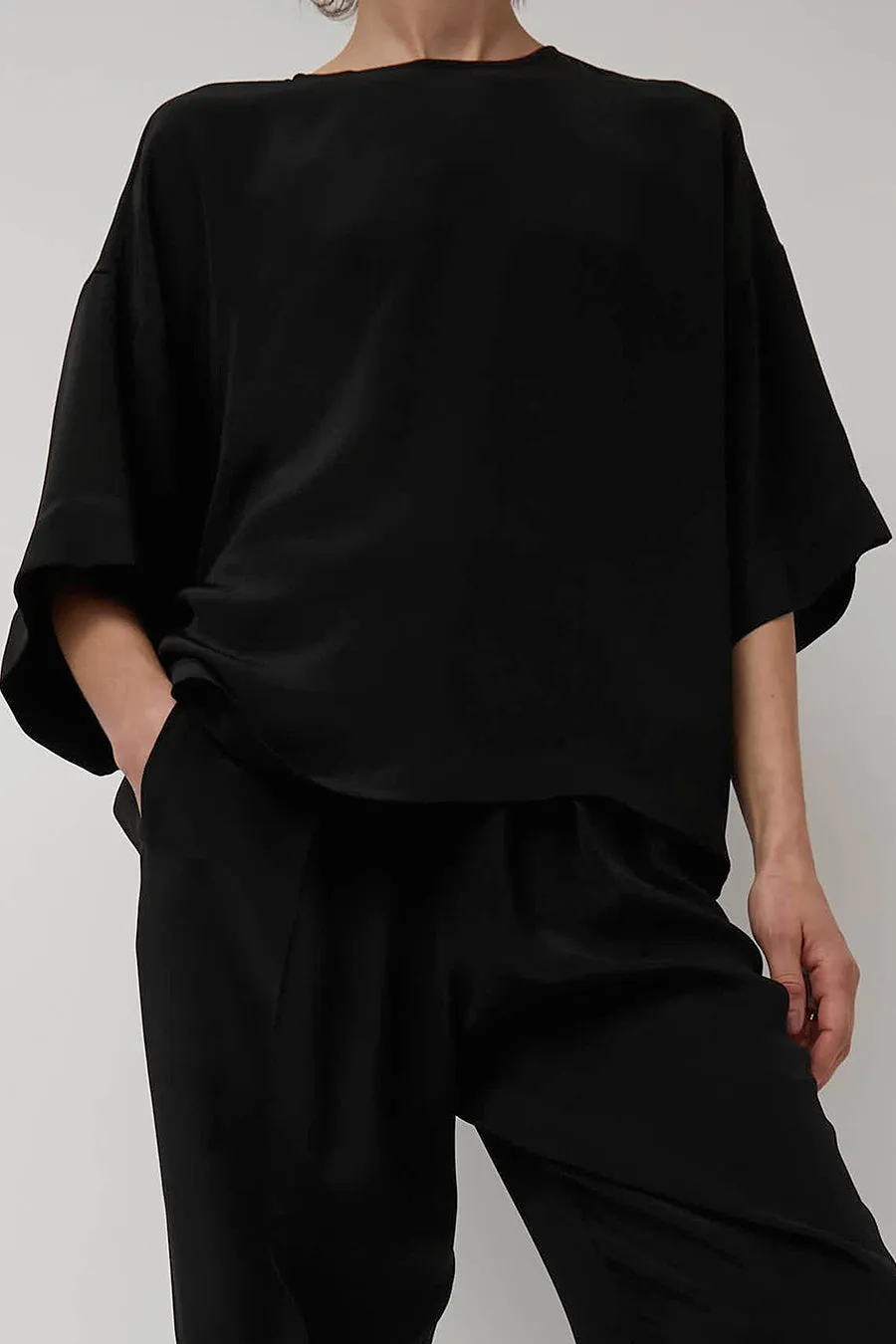 Modern Weaving Silk Tee in Black sold by No. 6 product image thumbnail 5