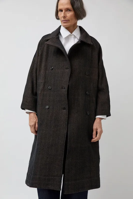NYMANE Vasa Coat in Handwoven Herringbone sold by No. 6