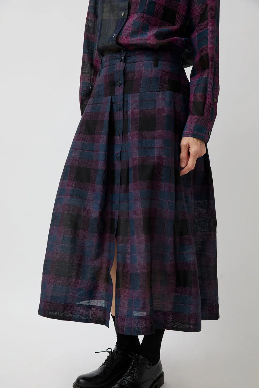 NYMANE Utility Skirt in Black Violet Plaid sold by No. 6 product image thumbnail 2