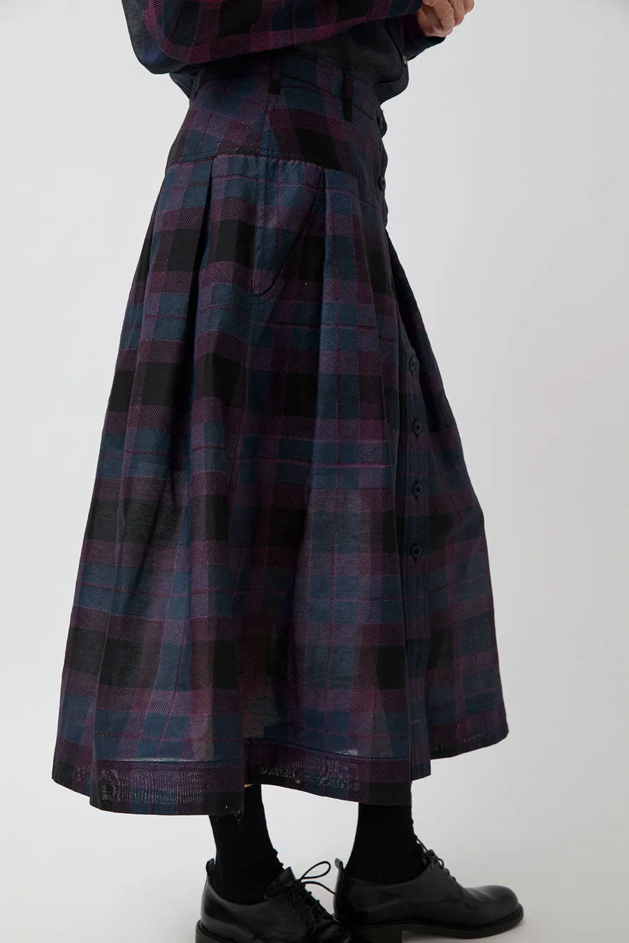 NYMANE Utility Skirt in Black Violet Plaid sold by No. 6 product image thumbnail 4