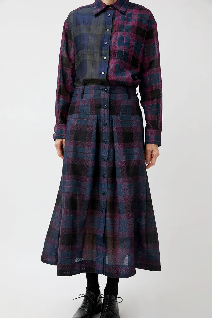 NYMANE Utility Skirt in Black Violet Plaid sold by No. 6 product image thumbnail 3