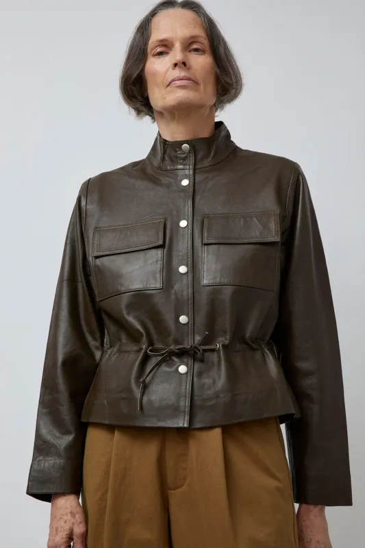 Rue Blanche Moto Jacket in Brown sold by No. 6