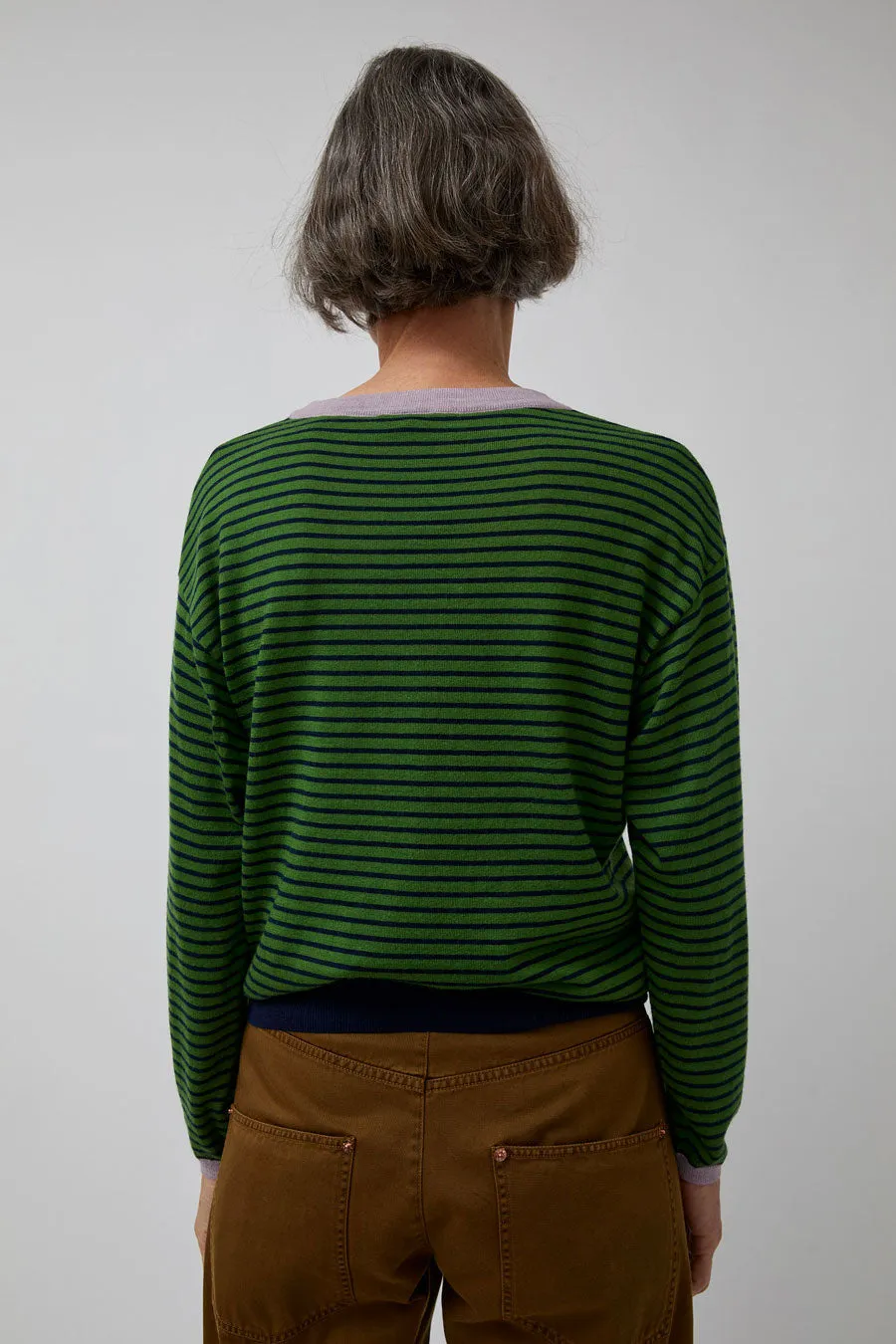 Rue Blanche Merino Stripe Sweater in Gazon/Marine/Mauve sold by No. 6 product image thumbnail 5