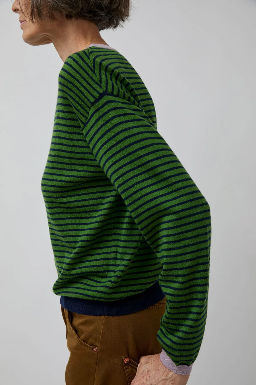 Rue Blanche Merino Stripe Sweater in Gazon/Marine/Mauve sold by No. 6 product image thumbnail 4