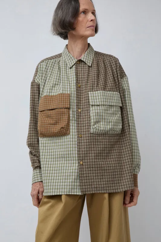 Tanaka Overshirt in Multi Check sold by No. 6