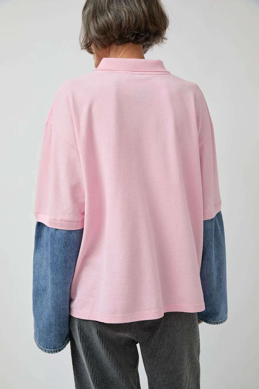 Façon Jacmin Tom Upcycling Long Sleeve Polo in Light Plain Pink sold by No. 6 product image thumbnail 3
