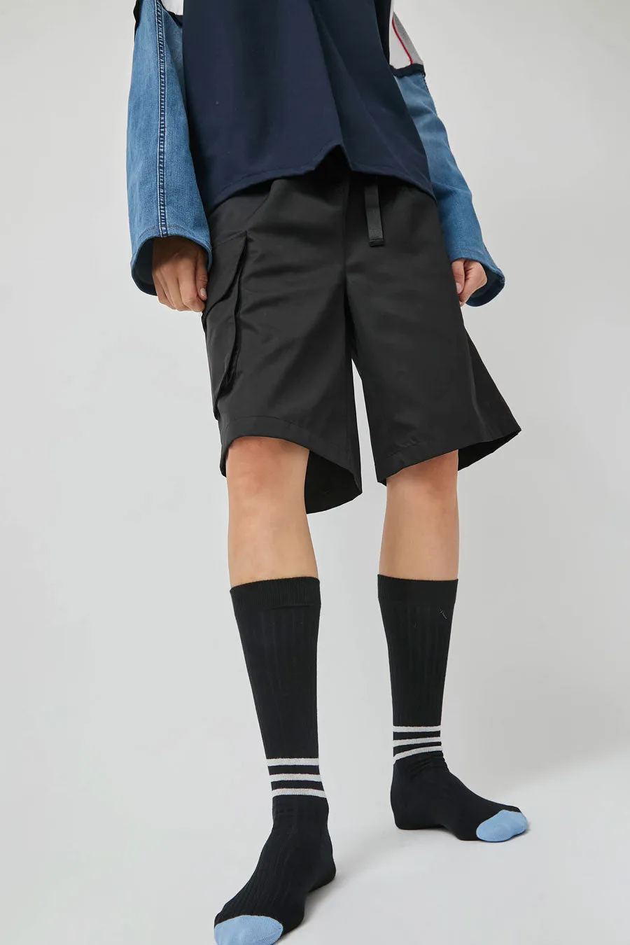 Rue Blanche Chausse Rayures Socks in Noir sold by No. 6 product image thumbnail 3
