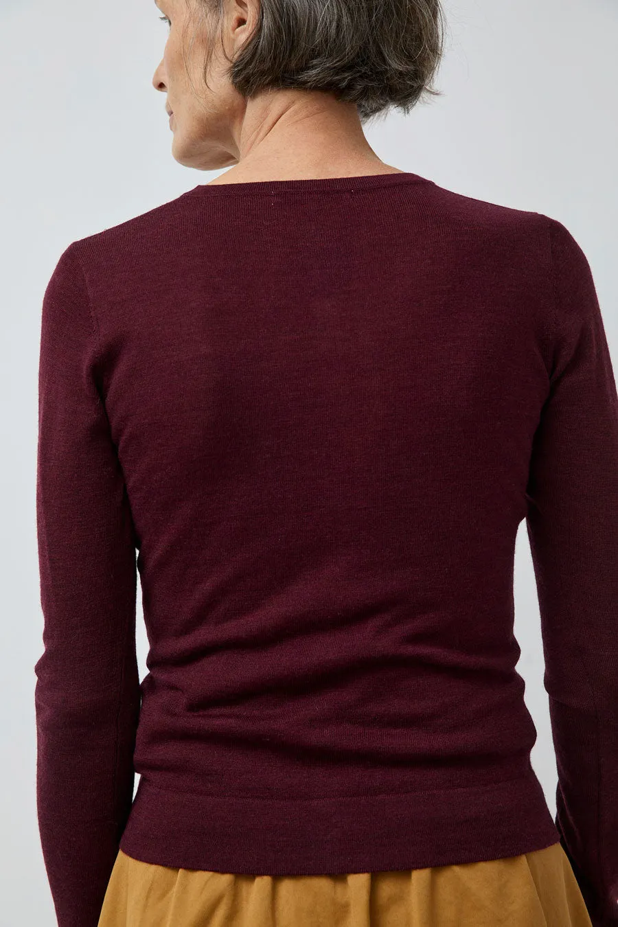 Rue Blanche Fine Cardi in Wine sold by No. 6 product image thumbnail 4