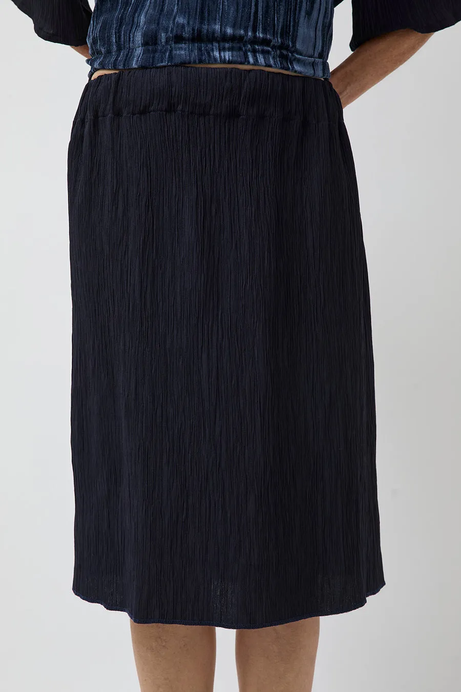 Vladimir Karaleev Pleated Skirt in Navy sold by No. 6 product image thumbnail 2