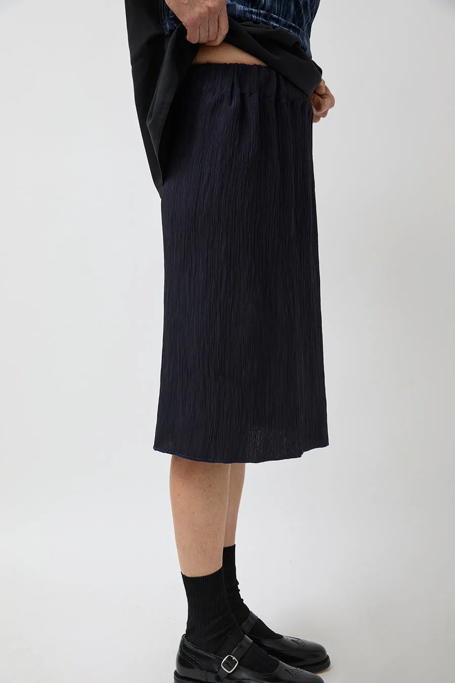 Vladimir Karaleev Pleated Skirt in Navy sold by No. 6 product image thumbnail 3