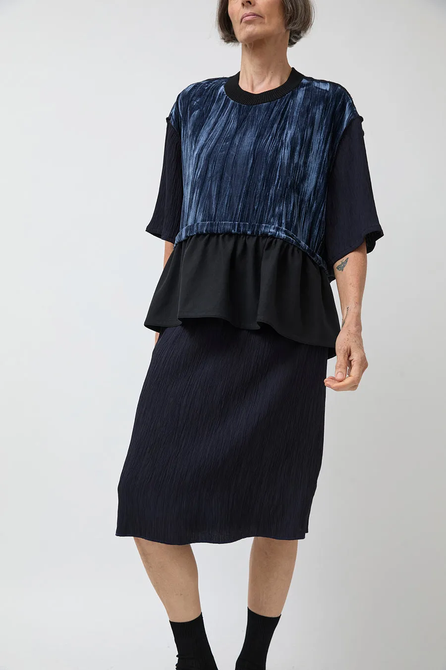 Vladimir Karaleev Pleated Skirt in Navy sold by No. 6 product image thumbnail 5