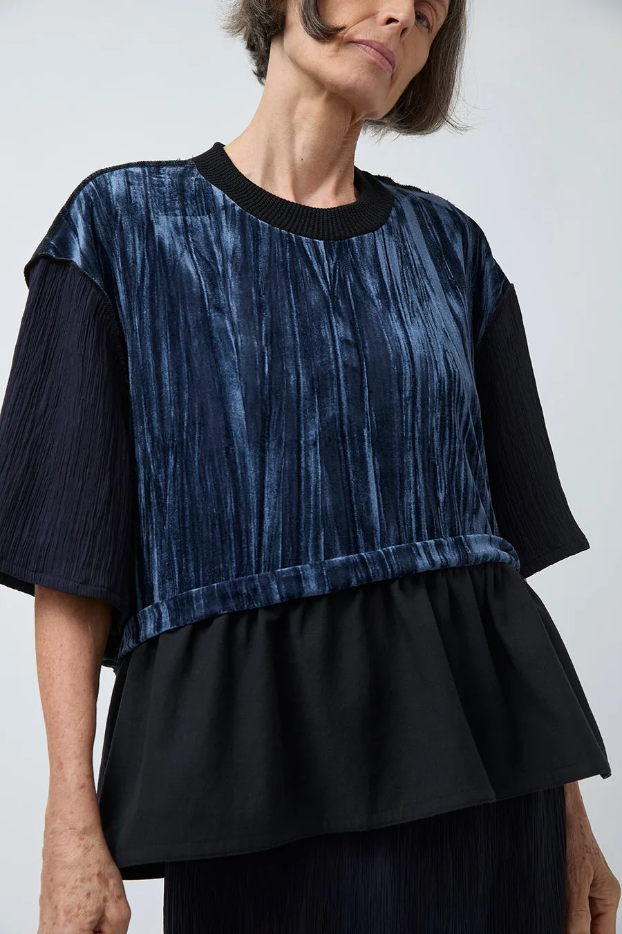 Vladimir Karaleev Abi Top in Black and Navy Mix sold by No. 6