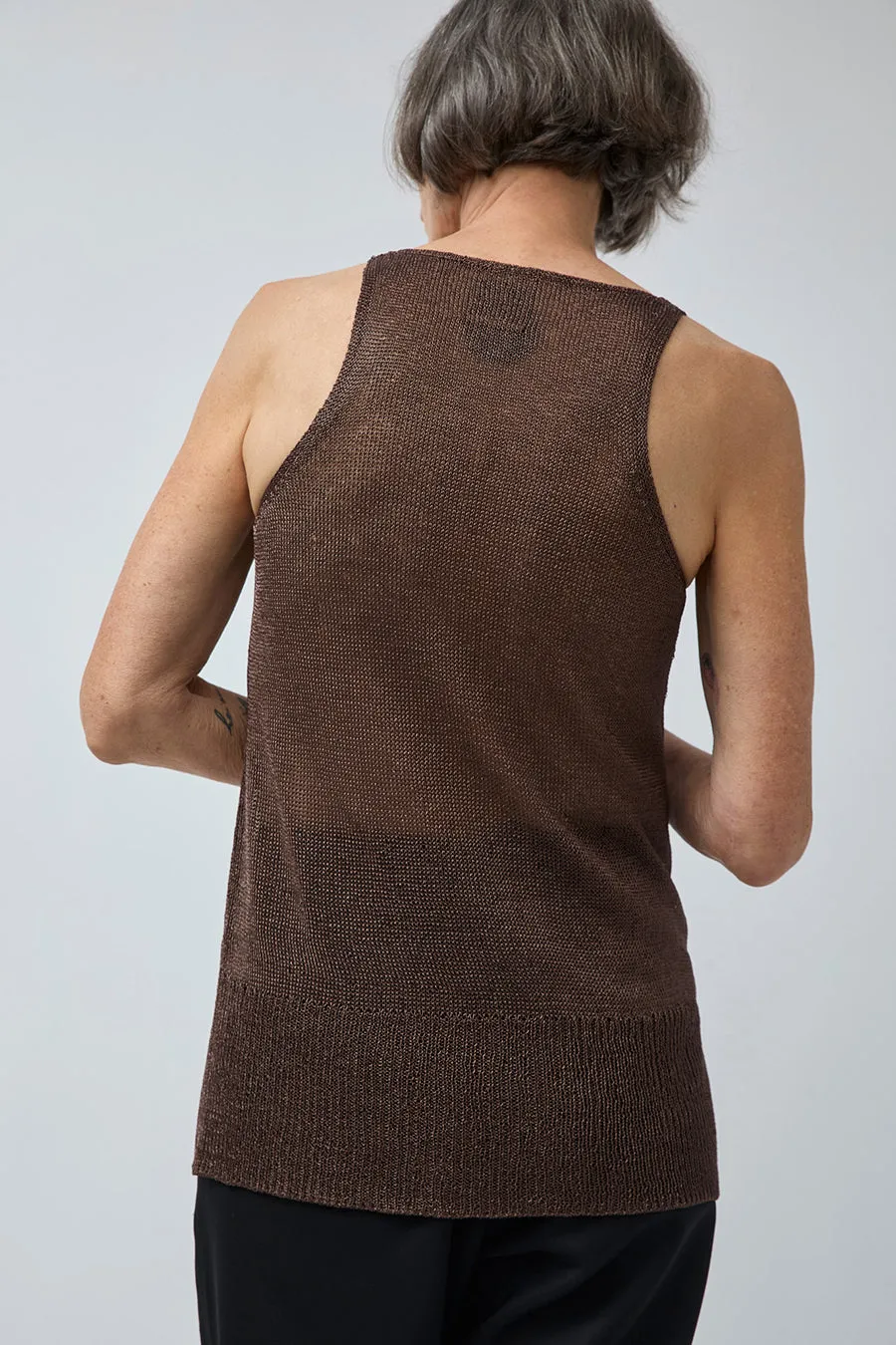 Pari Desai Zian Metallic Tank in Black and Dark Brown Metallic sold by No. 6 product image thumbnail 4