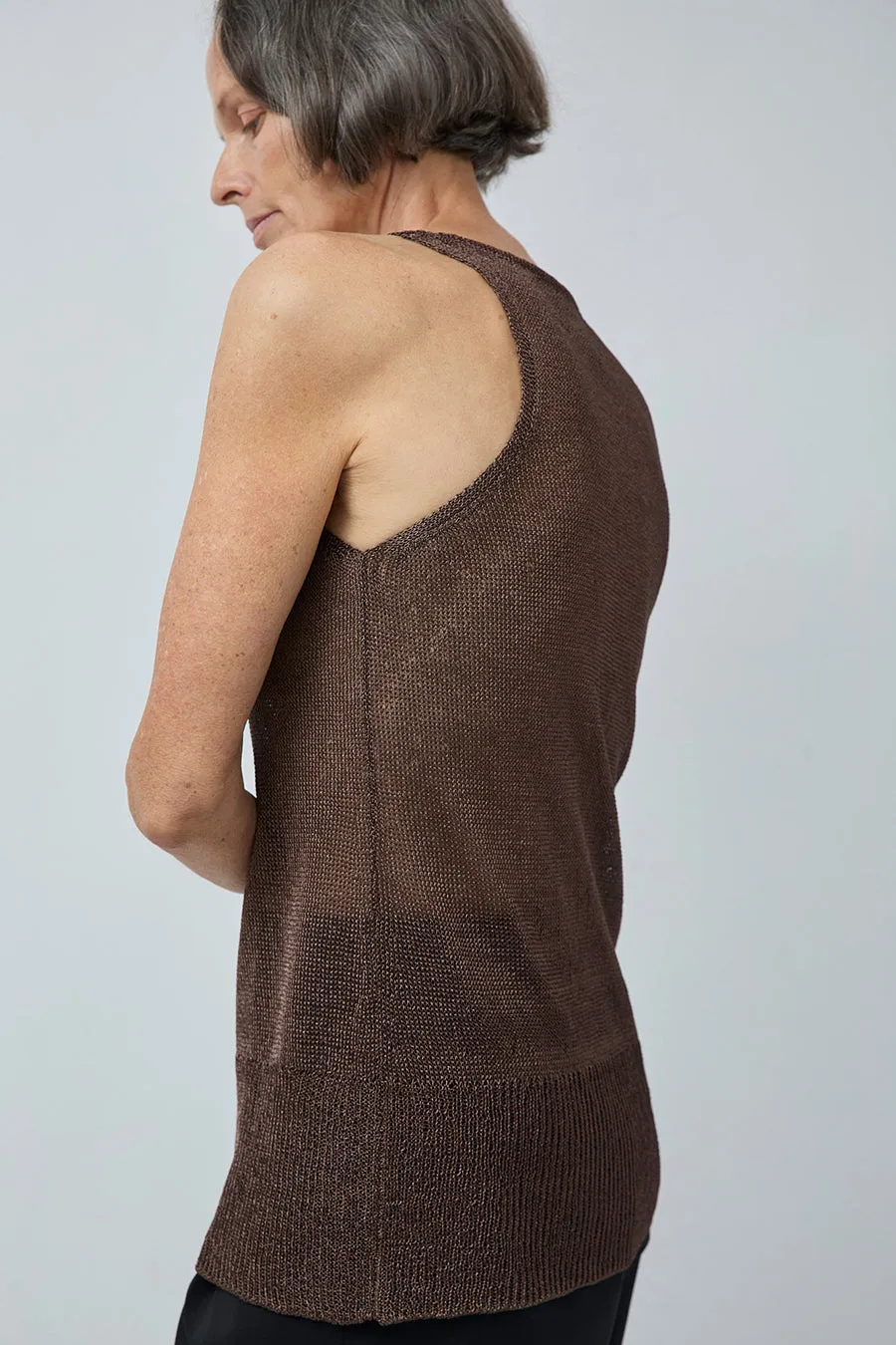 Pari Desai Zian Metallic Tank in Black and Dark Brown Metallic sold by No. 6 product image thumbnail 2