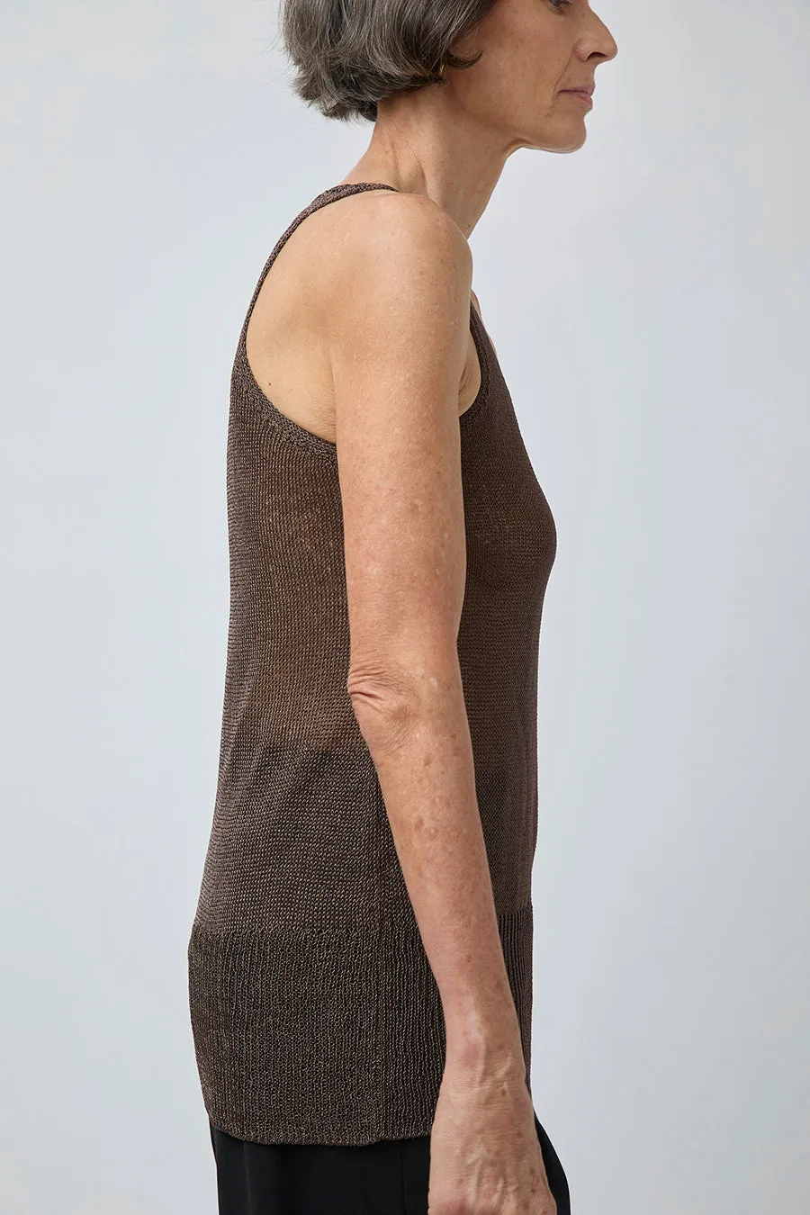 Pari Desai Zian Metallic Tank in Black and Dark Brown Metallic sold by No. 6 product image thumbnail 3