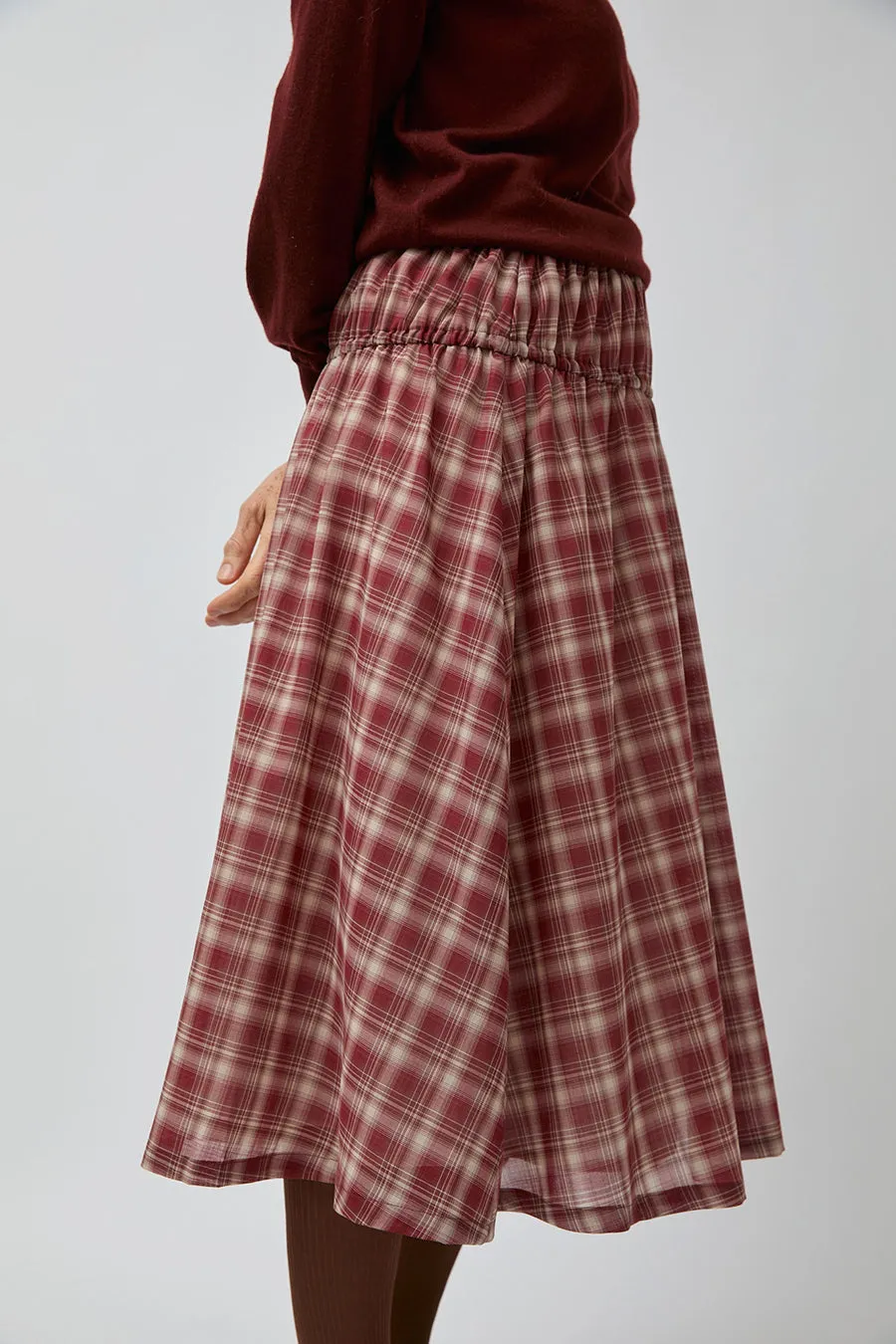 Pari Desai Lusha Plaid Skirt in Brick Plaid sold by No. 6 product image thumbnail 4