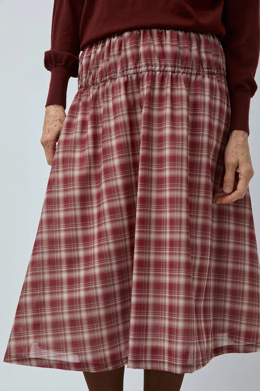 Pari Desai Lusha Plaid Skirt in Brick Plaid sold by No. 6 product image thumbnail 3