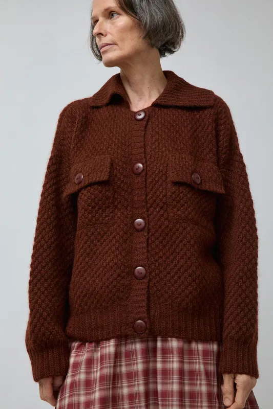 Pari Desai Peyton Cardigan Sweater in Gingerbread sold by No. 6