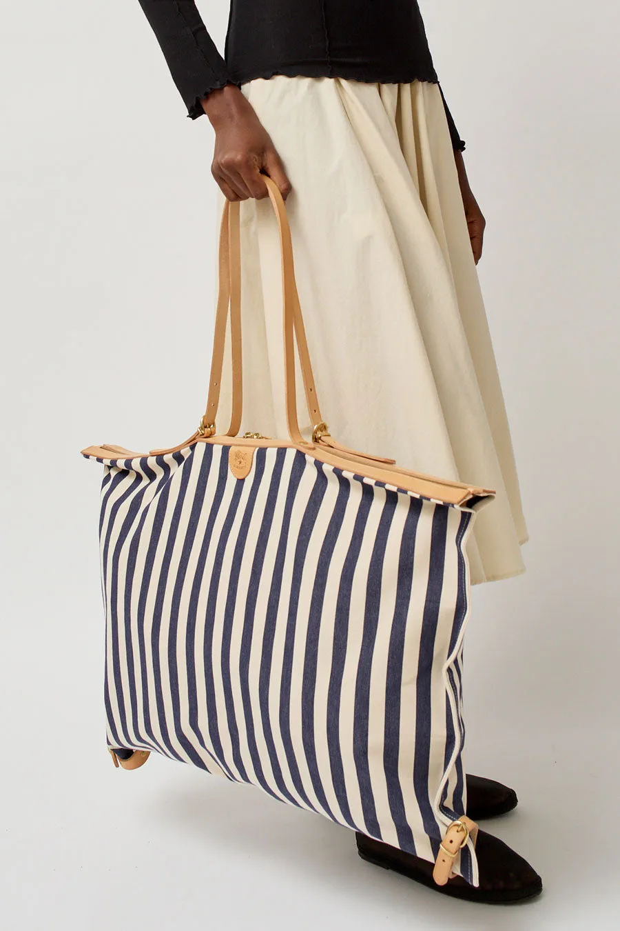 Il Bisonte Collapsible Travel Bag in Riga Blue and Naturale sold by No. 6 product image thumbnail 3