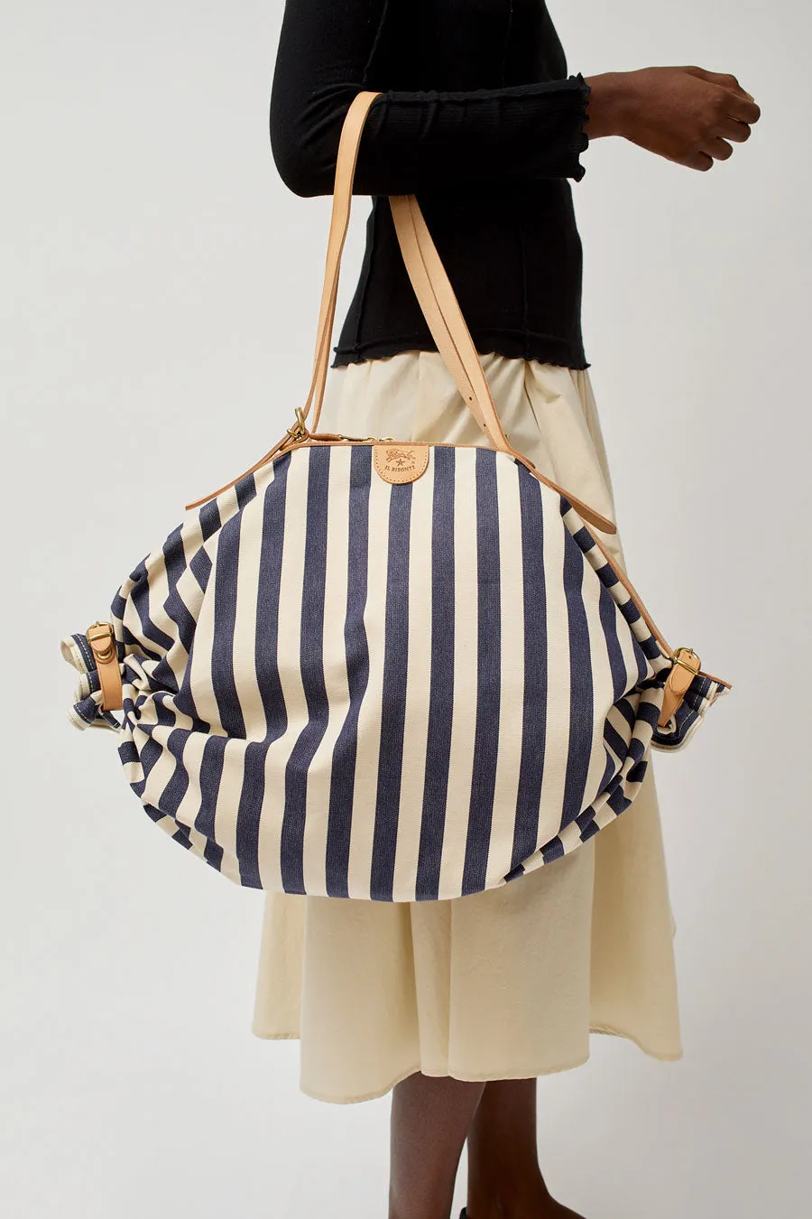 Il Bisonte Collapsible Travel Bag in Riga Blue and Naturale sold by No. 6 product image thumbnail 2