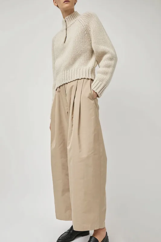 Amomento Two Tuck Balloon Pants in Beige sold by No. 6