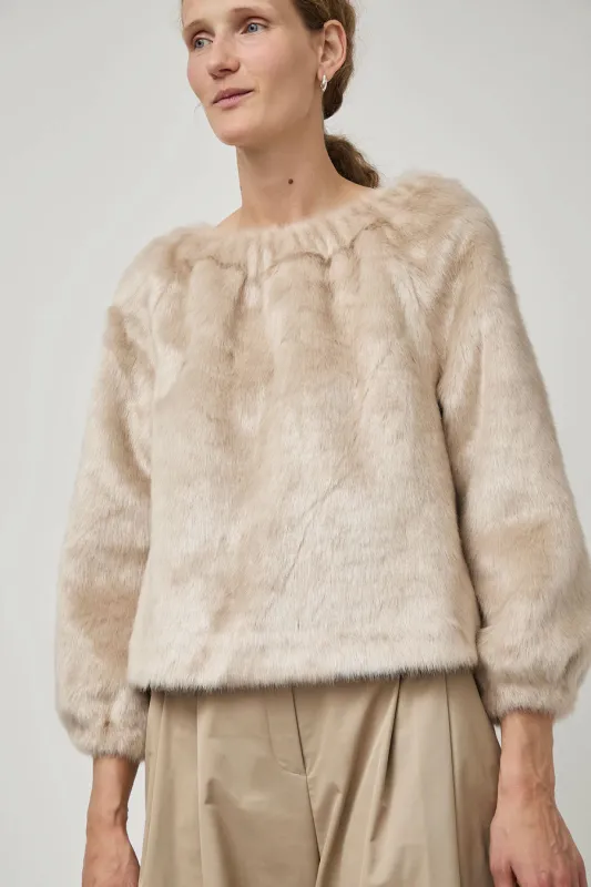 Amomento Shearing Off Shoulder Top in Ivory made by Amomento