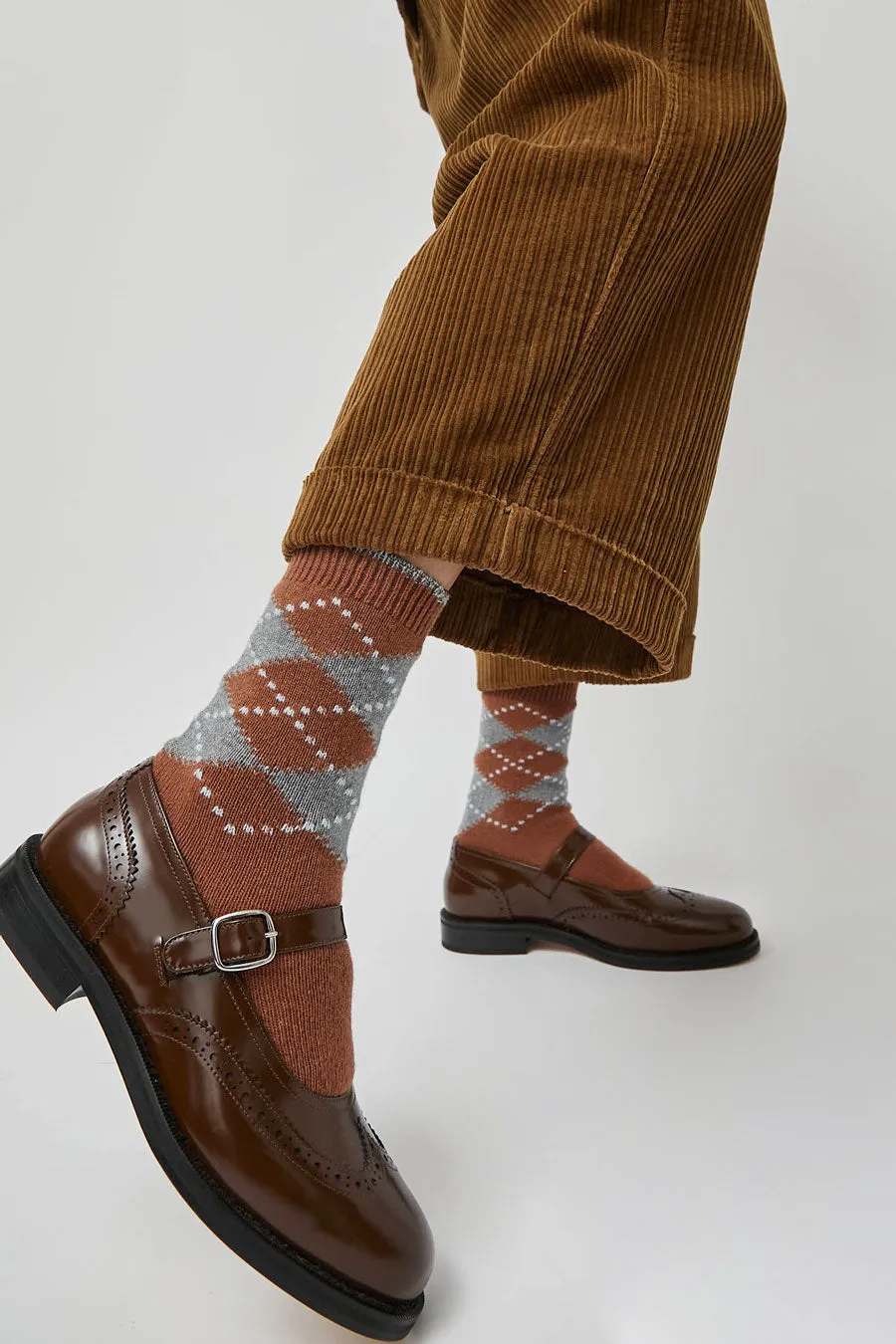 Maria La Rosa Britain Socks in Tobacco sold by No. 6