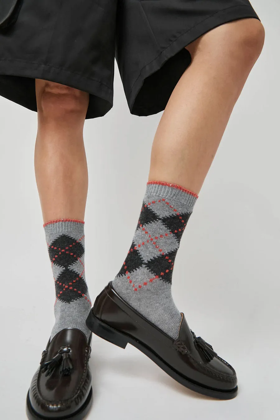 Maria La Rosa Britain Socks in Grey Melange sold by No. 6
