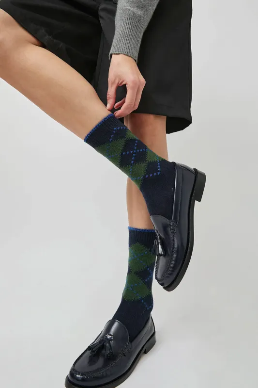 Maria La Rosa Britain Socks in Navy sold by No. 6