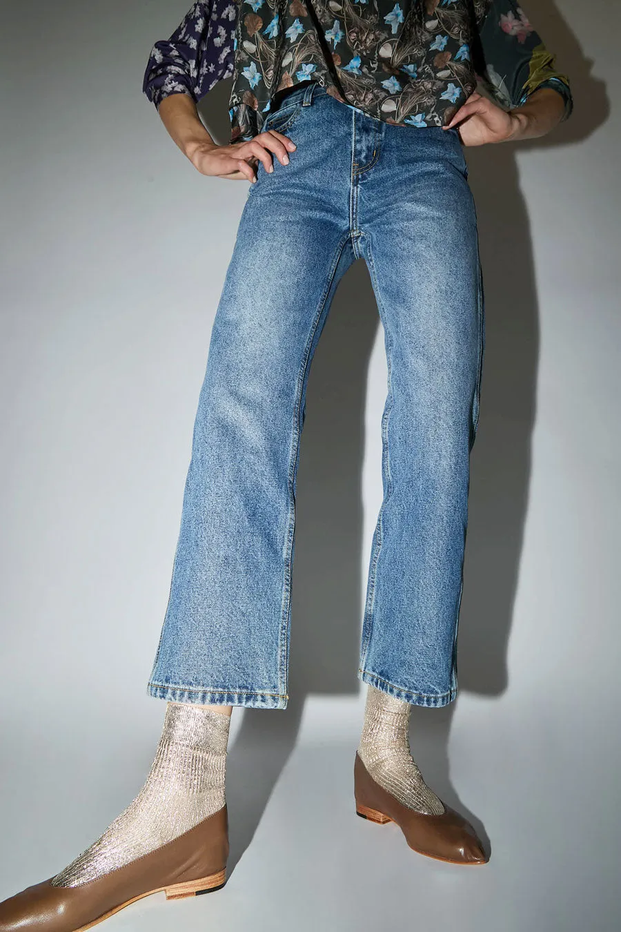 Maria La Rosa One Ribbed Laminated Socks in Platino sold by No. 6 product image thumbnail 5