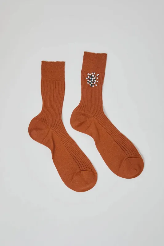 Maria La Rosa Snow Socks in Cannella sold by No. 6