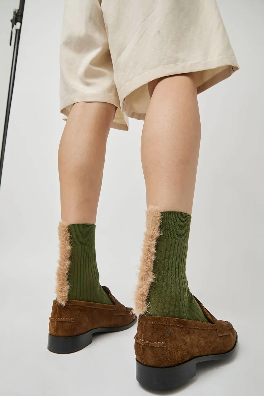 Maria La Rosa Saint Moritz Socks in Khaki sold by No. 6