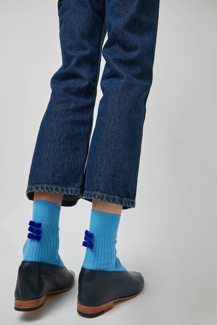 Maria La Rosa Poetry Socks in Blu Reale sold by No. 6