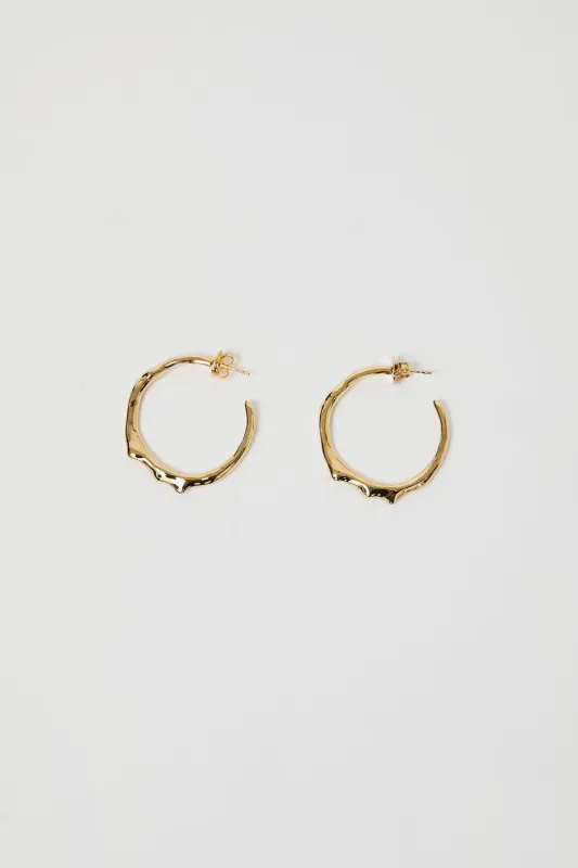 Hannah Jewett Large Wet Look Earrings in Gold Plated Brass sold by No. 6