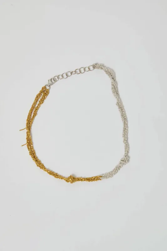 Arielle de Pinto Siamese Choker in Silver and Gold sold by No. 6
