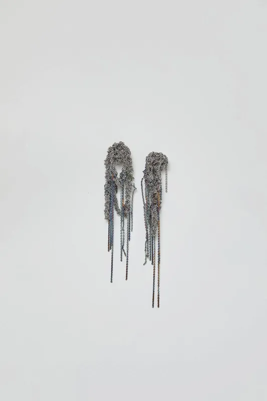 Arielle de Pinto 2-Tone Drip Earrings in Silver and Spectrum sold by No. 6