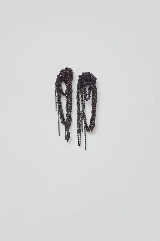 Arielle de Pinto 2-Tone Drip Earrings in Chocolate and Iris sold by No. 6