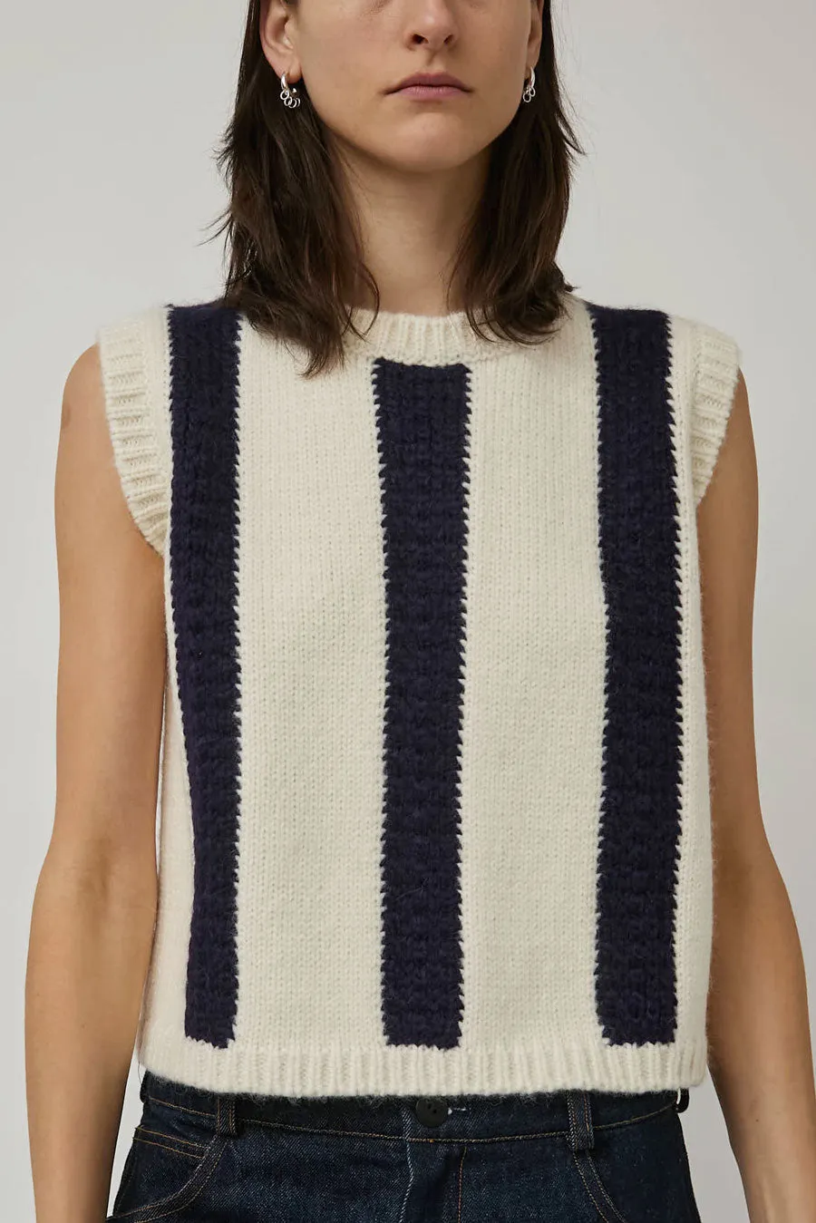 Nikki Chasin Sabine Striped Vest in Ivory and Navy sold by No. 6 product image thumbnail 3