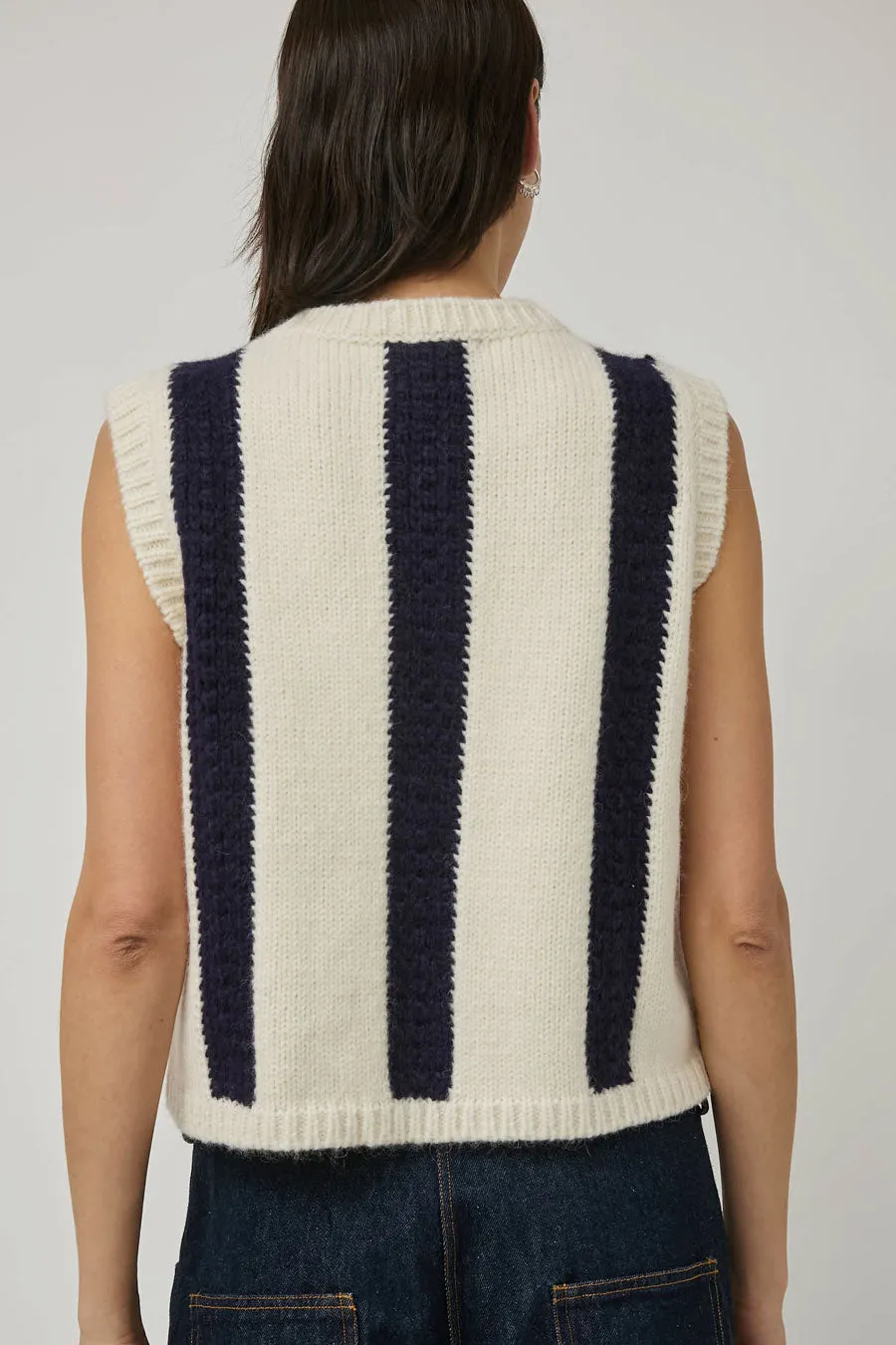 Nikki Chasin Sabine Striped Vest in Ivory and Navy sold by No. 6 product image thumbnail 5