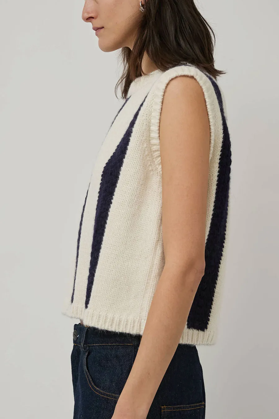 Nikki Chasin Sabine Striped Vest in Ivory and Navy sold by No. 6 product image thumbnail 4