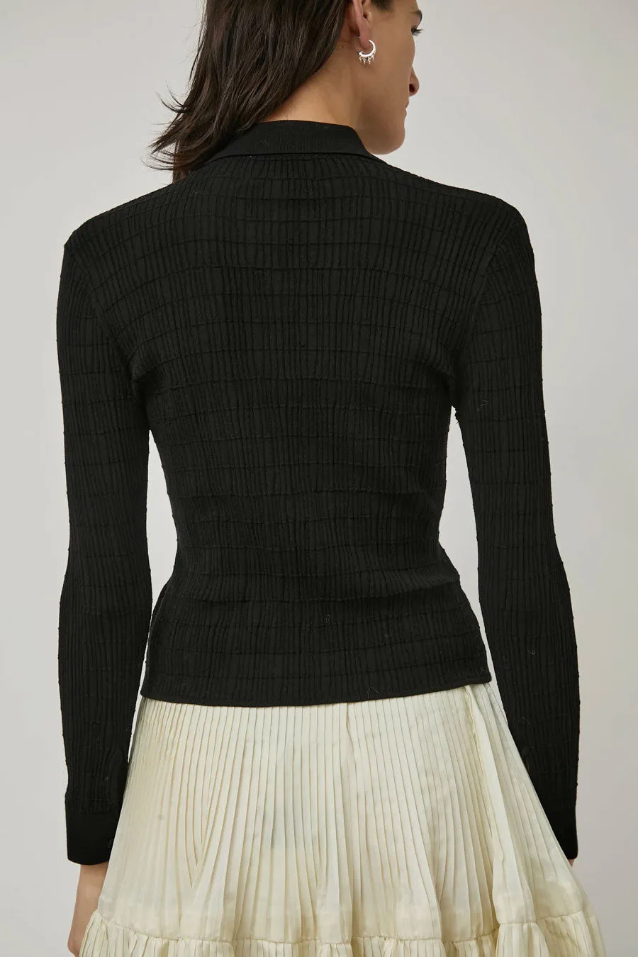 Nikki Chasin Knit Ruta Buttondown in Black sold by No. 6 product image thumbnail 5
