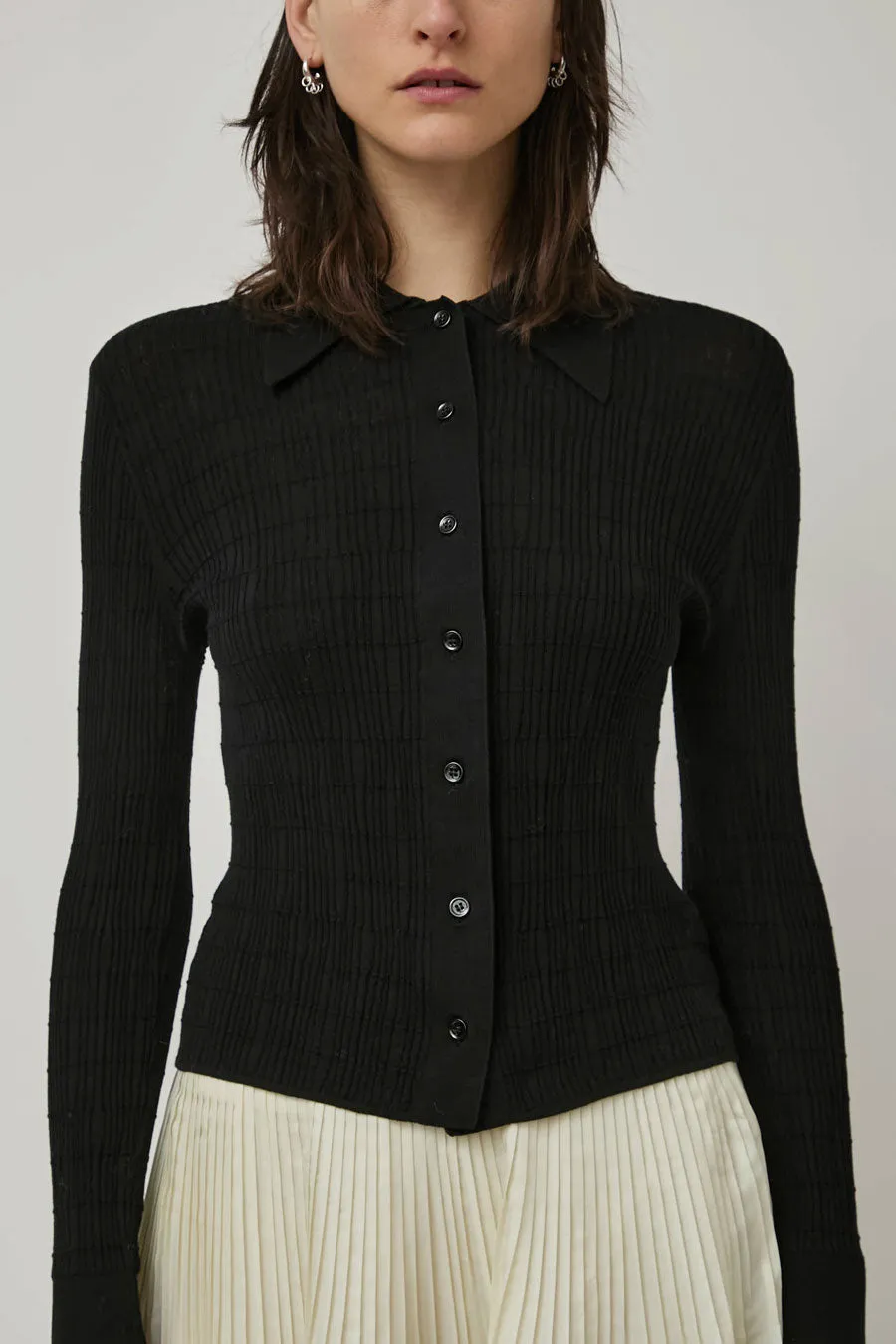 Nikki Chasin Knit Ruta Buttondown in Black sold by No. 6 product image thumbnail 3