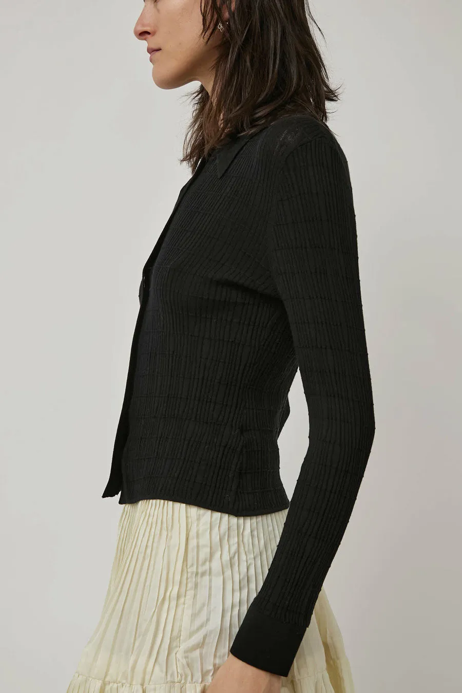 Nikki Chasin Knit Ruta Buttondown in Black sold by No. 6 product image thumbnail 4