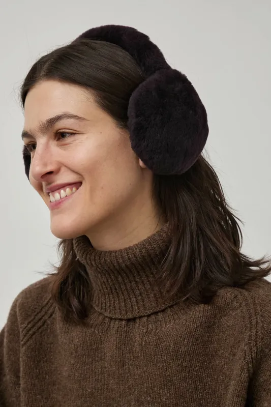 Muhlbauer Janis Lambskin Ear Muffs in Aubergine sold by No. 6