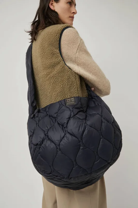 TAION Military Banana Shoulder Down Bag in Dark Navy sold by No. 6