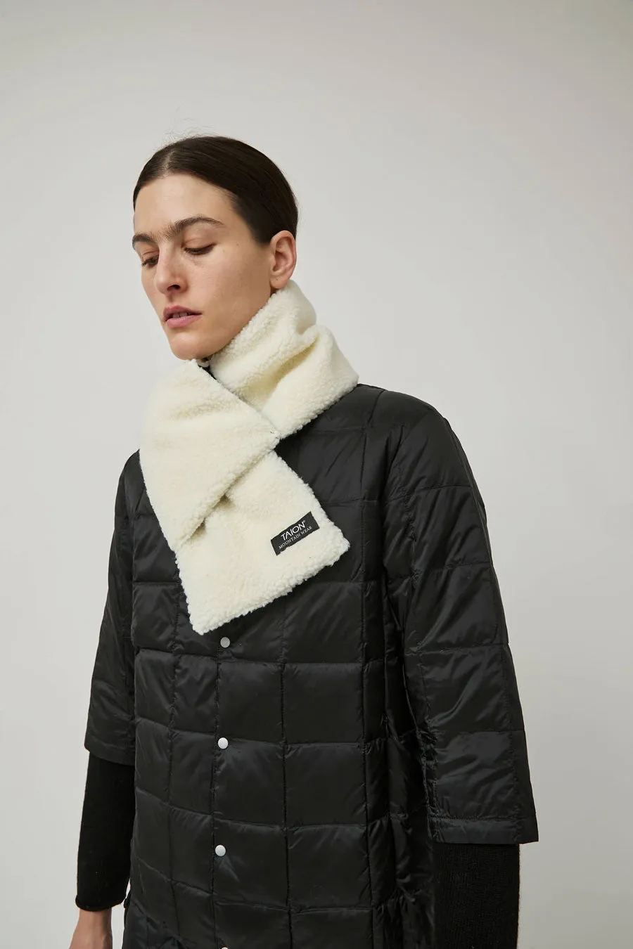 TAION Mountain Reversible Down x BOA Scarf in Navy and Ivory sold by No. 6 product image thumbnail 5