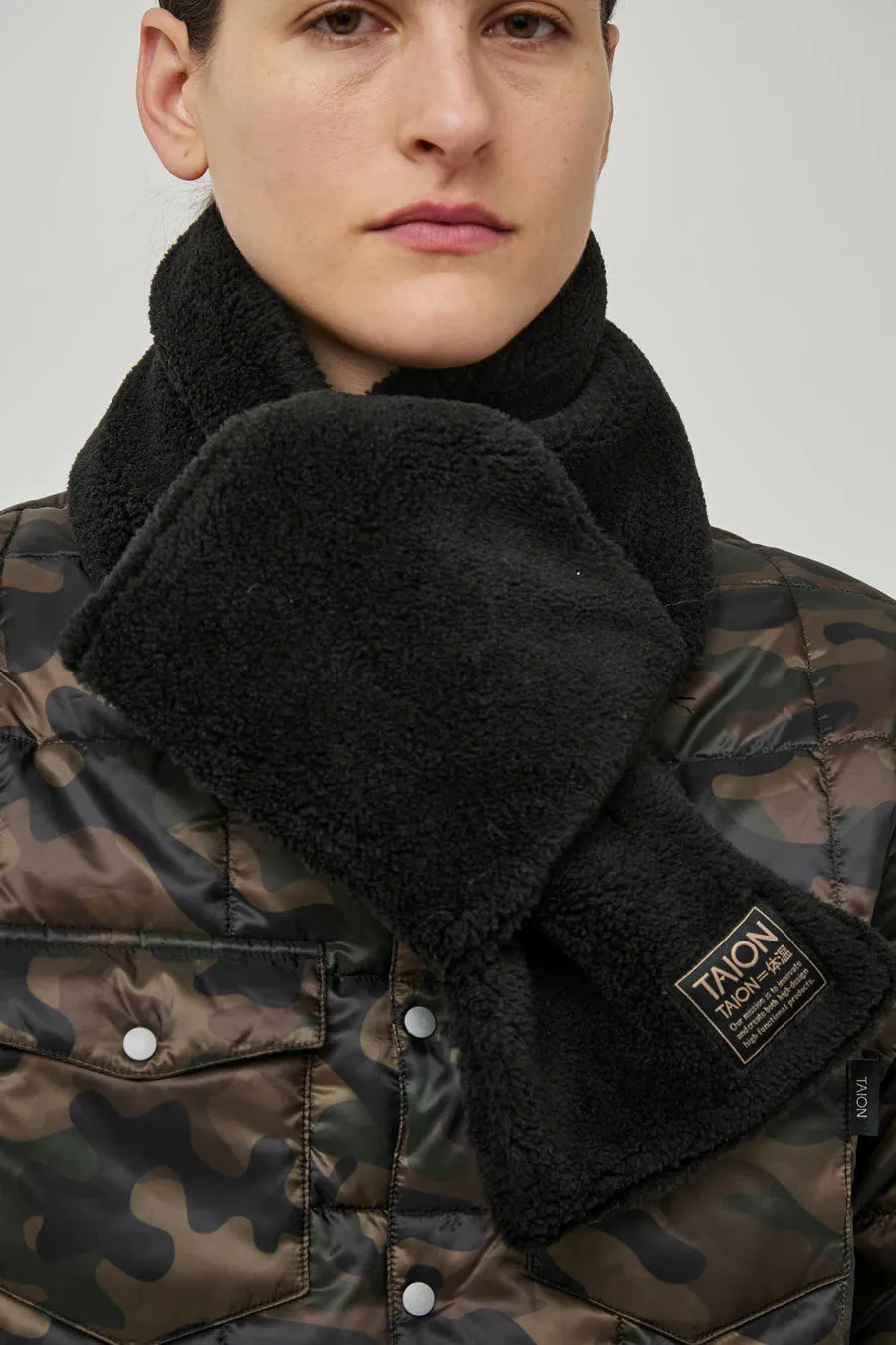 TAION Military Reversible Down Scarf in Green and Black sold by No. 6 product image thumbnail 3