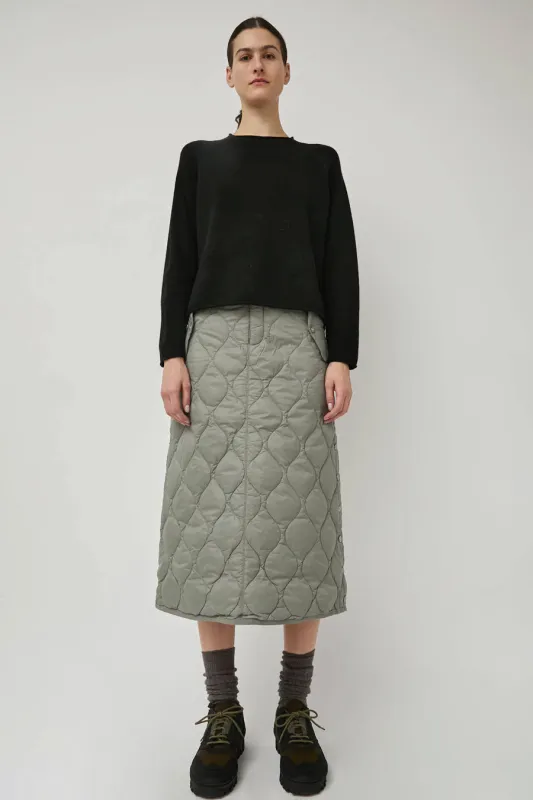 TAION Military Snap Button Down Skirt in Dark Sage sold by No. 6