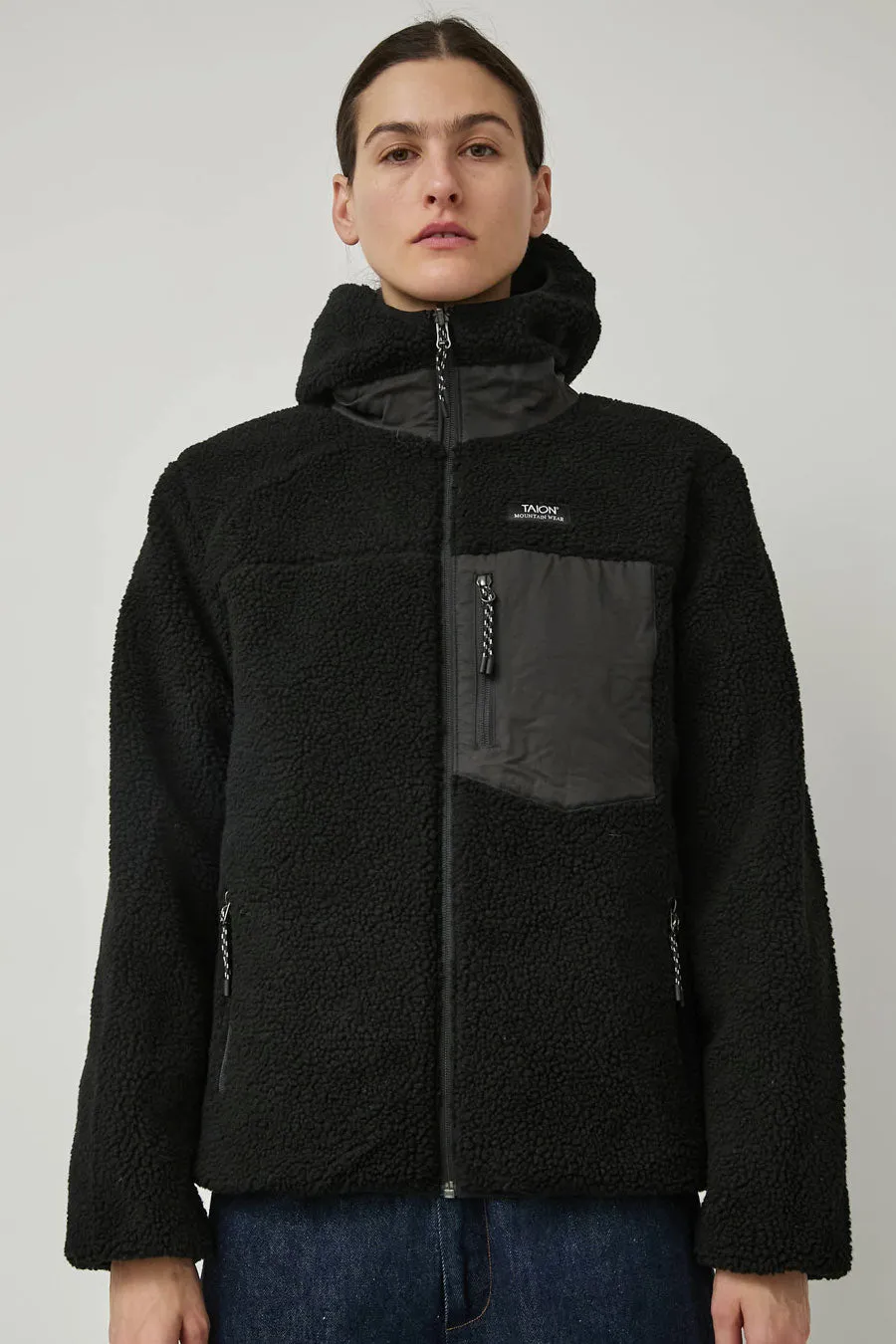 TAION Mountain Reversible Hood Jacket in Brushed Meadows and Black sold by No. 6 product image thumbnail 2