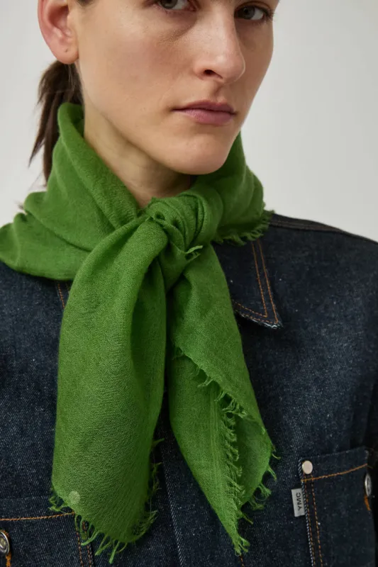 Meg Cohen Square Cashmere Whisper Scarf in Moss sold by No. 6
